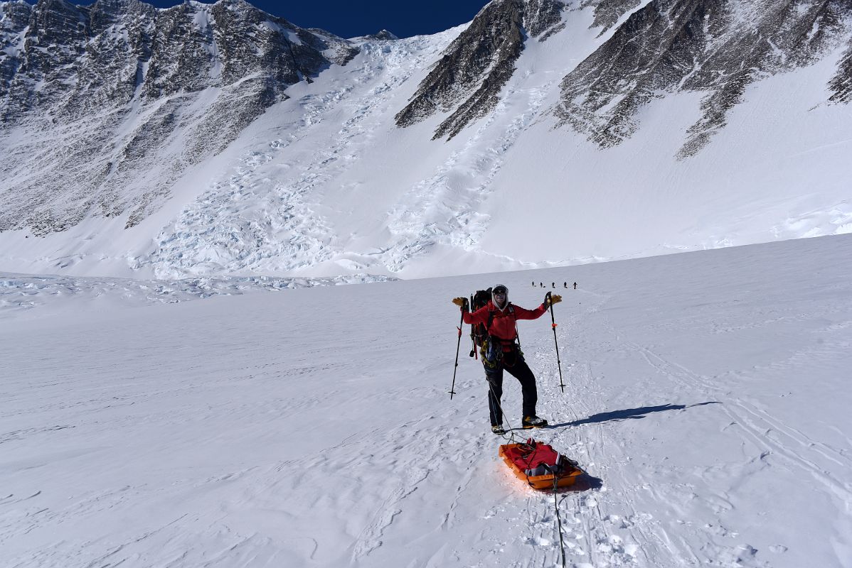 06A Last View Of Mount Vinson As Our Guide Pachi Leads The Way On Our Climb Between Mount Vinson Base Camp And Low Camp